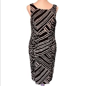 Calvin Klein Stretch Sheath Dress, 6, Black and White